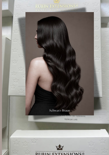 Echthaar Extensions in Schwarz-Braun – Rubin Extensions®