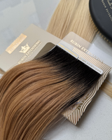 Farbkarte Natur-Goldbraun & Hellblond für Tape-in Extensions Pro-Deluxe Line im Überblick – Rubin Extensions®