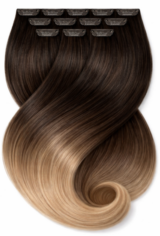 Rubin Extensions - Clip in Extensions - Fashion Line -Schwarz-Braun & Hellbraun-Karamell Fashion Line