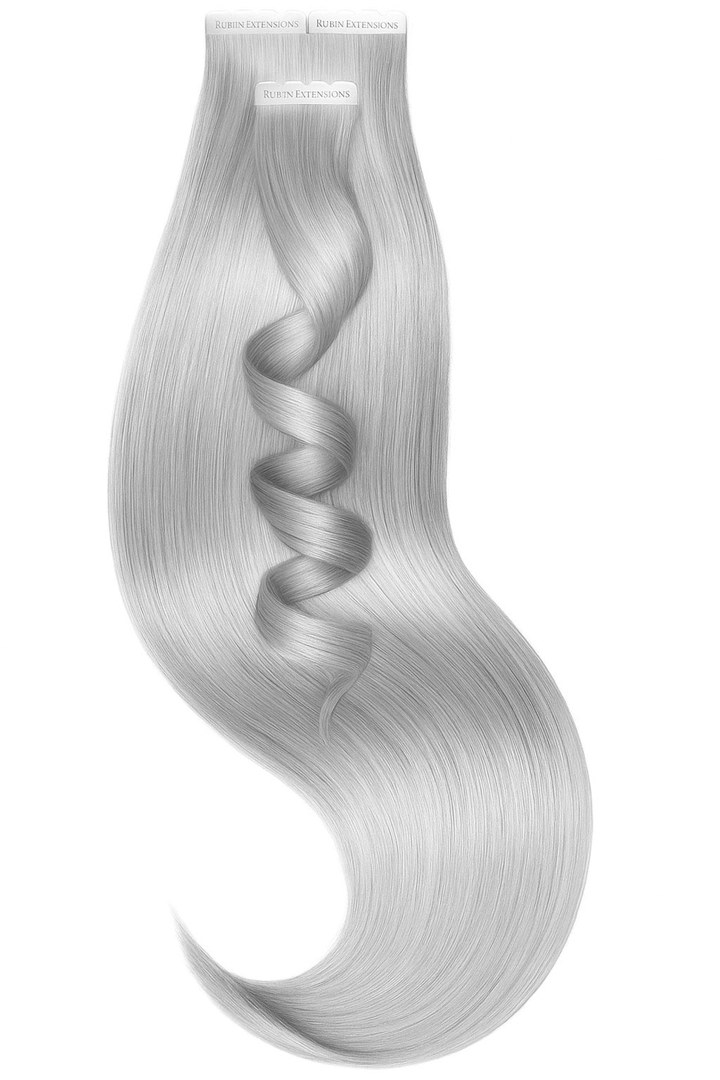 Tape-In Extensions Premium Line in Silberblond, Set in 46 bis 56 cm Länge – Rubin Extensions®