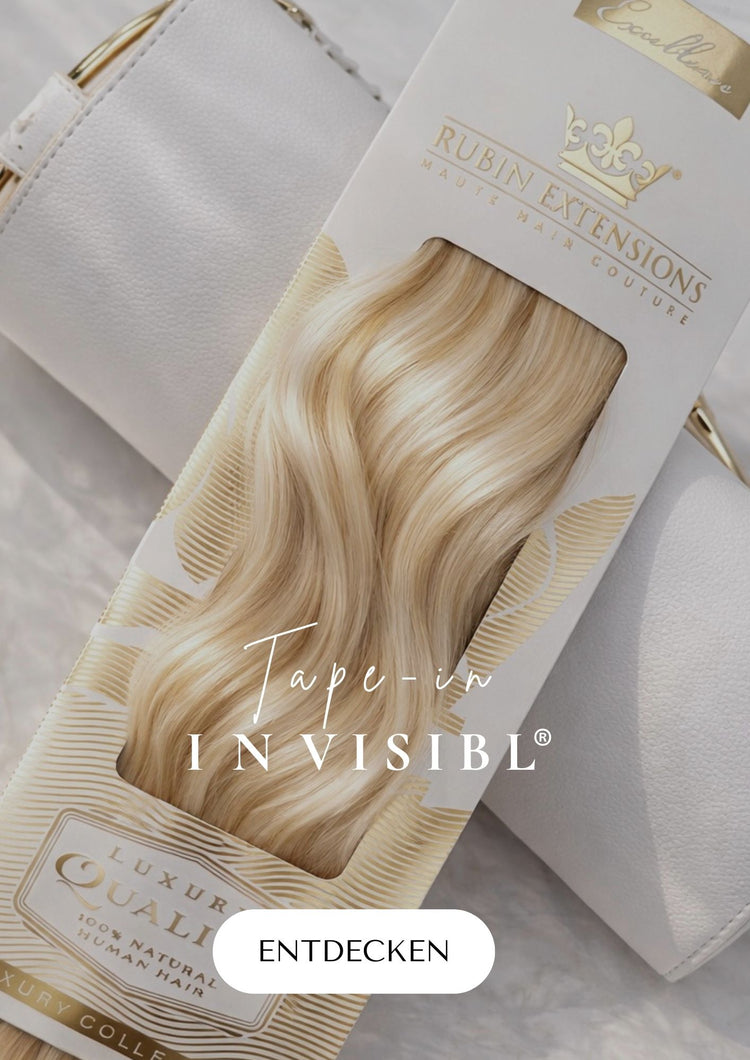 Unsichtbare Tape-In Extensions nahtlos im Echthaar verblendet – Rubin Extensions®