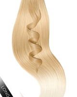 Tape-in Extensions Pro-Deluxe Line in Honigblond & Hellblond, Gesamtansicht der Echthaarsträhnen, Länge 51 cm – Rubin Extensions®