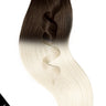 Tape-in Extensions Ombre Line in Schwarz-Braun & Platinblond, 41–51 cm, 100% Echthaar – Rubin Extensions®