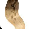 Gesamtansicht der Tape-in Echthaarsträhnen in Natur-Goldbraun & Honigblond, Länge 41–51 cm – Rubin Extensions®