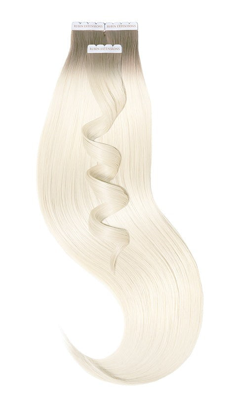 Tape-in Extensions Pro-Deluxe Line mit kurzem Ansatz in Nussbraun & Sommerblond, 41–51 cm Länge – Rubin Extensions®
