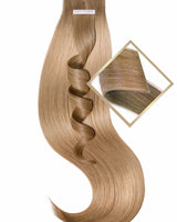 Tape-In Extensions Invisible Line in Hellbraun-Karamell, 100% Echthaar, Cover-Up Anwendung – Rubin Extensions®