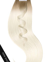 Gesamtansicht der Tape-in Extensions in Shadowed Blonde, Länge 41–51 cm, Remy Qualität – Rubin Extensions®