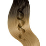 Sombré Tape-in Extensions Pro Deluxe Line in Schwarz-Braun & Hellbraun-Karamell, 100% Echthaar – Rubin Extensions®