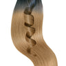 Tape-in Extensions Pro-Deluxe Line mit 5 cm langem Ansatz in Schoko-Dunkelbraun & Hellbraun-Karamell, 51 cm Echthaar – Rubin Extensions®