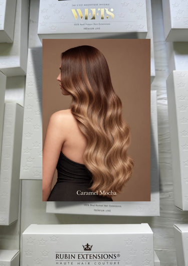 Rubin Extensions ® Clip-in Echthaar - Caramel Mocha ( Invisible® Line )