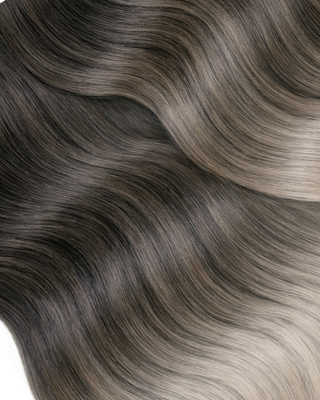 CLIP-IN EXTENSIONS LUXURY  OMBRÉ BALAYAGE Schwarz & Silberblond