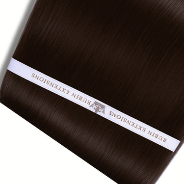 Genius Weft Tape-in Extensions in Schoko-Dunkelbraun, 100% Echthaar in Remy Qualität – Rubin Extensions®