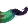 Clip-in Extensions Ombré Line in Schoko-Dunkelbraun & Grün & Blau, Länge 50 cm, Fashion-Farbverlauf – Rubin Extensions®