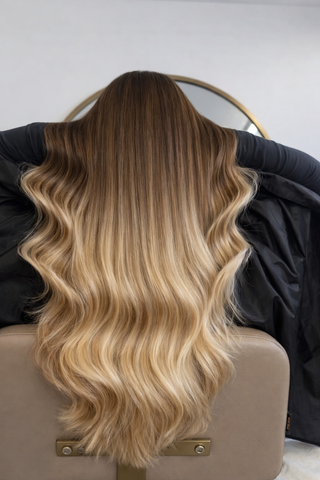 CLIP-IN EXTENSIONS SOMBRE BALAYAGE Schoko-Dunkelbraun & Platinblond Fashion Line