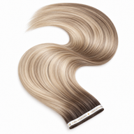 Genius Wefts Tape-in Echthaar Extensions in Champagne Melt Balayage – geschwungene Haartresse, Premium Line – Rubin Extensions®