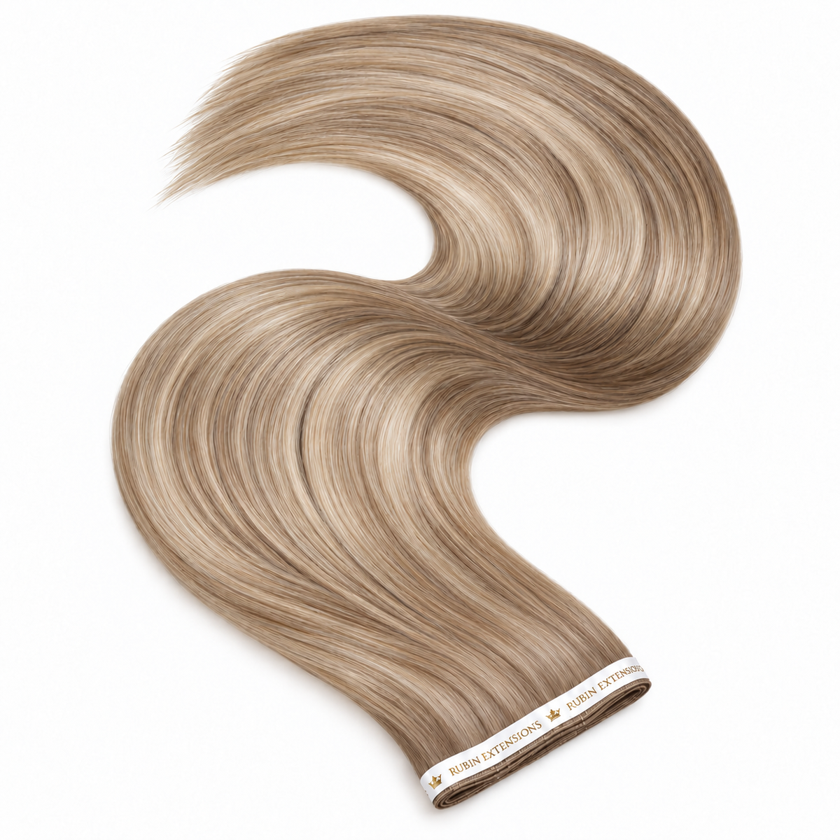 Genius Wefts Tape-in Echthaar Extensions in Expensive-Blonde – geschwungene Haartresse, Premium Line – Rubin Extensions®