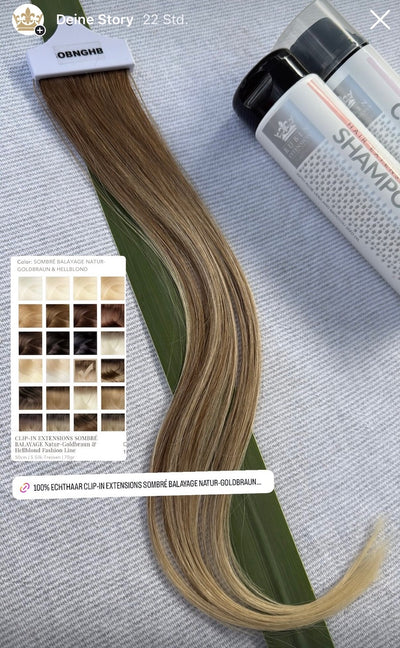 CLIP-IN EXTENSIONS SOMBRÉ BALAYAGE Natur-Goldbraun & Hellblond Fashion Line