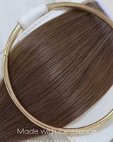 Echthaar-Farbmuster in Natur-Goldbraun