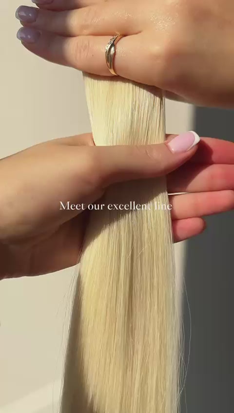 Professionelle Tape-in Echthaarsträhnen in Hellblond, Premium Echthaar