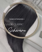 Strähnen-Detail Schwarz, Unsichtbare Tape-in Extensions, Remy-Echthaar