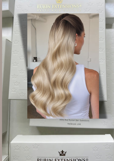  Clip-In Extensions im Farbton Sombre Beige – Rubin Extensions®