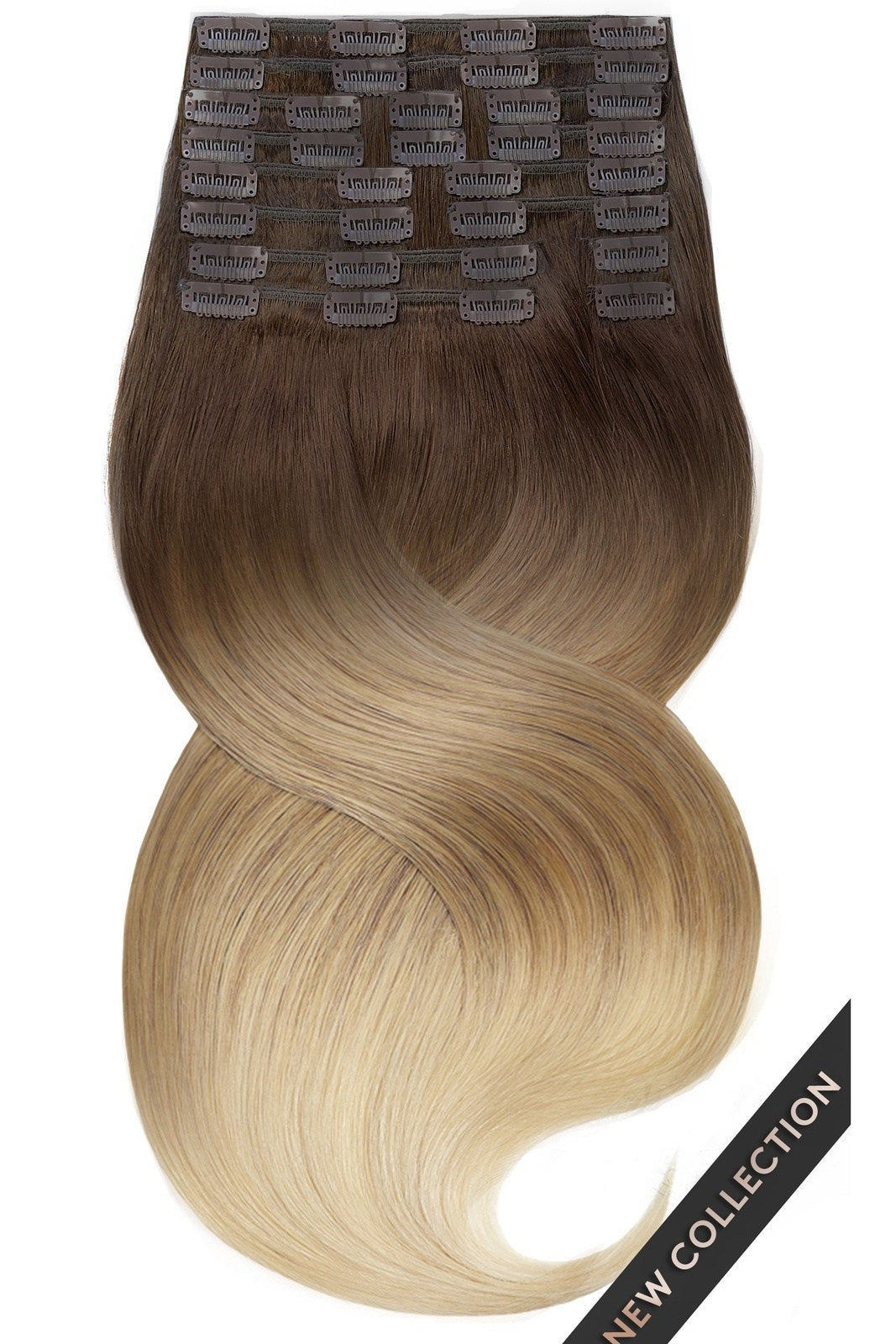 CLIP-IN EXTENSIONS SOMBRE-BALAYAGES  Schoko-Dunkelbraun & Honigblond