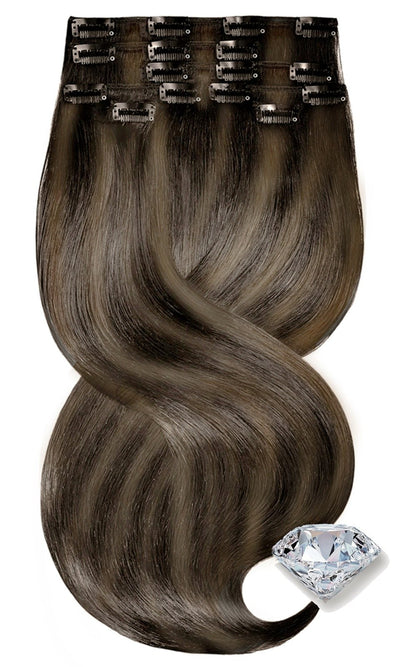 PURE DIAMONDS LINE Natur-Goldbraun & Hellbraun-Karamell One Piece Halo Hair Extensions