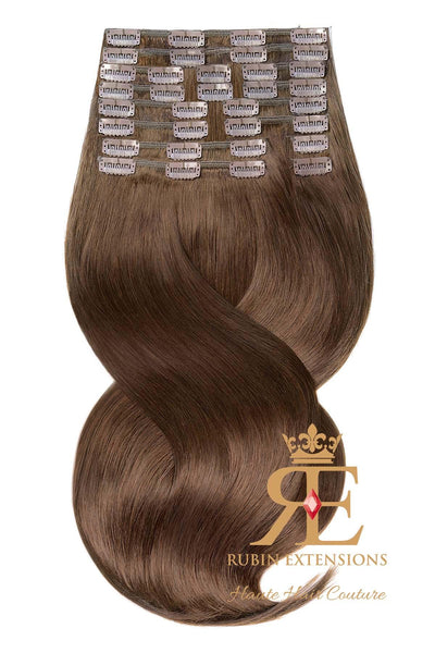 Extension Clip-In in Capelli Veri Castano-Marrone Scuro Linea Deluxe