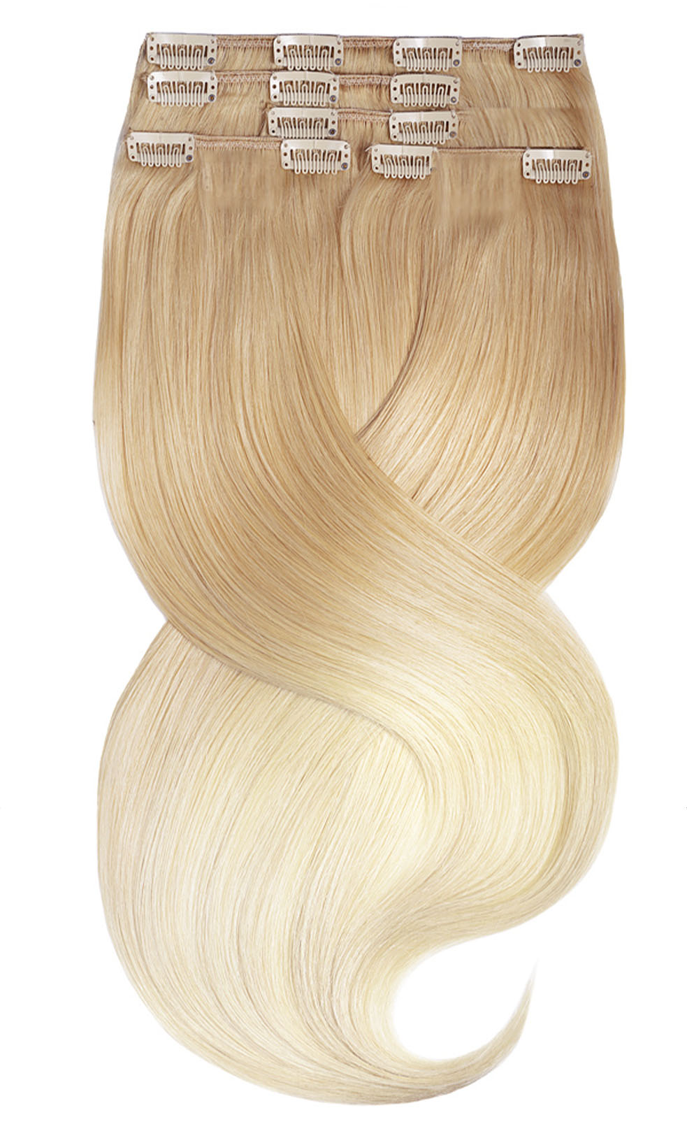 CLIP IN EXTENSIONS SOMBRÉ BALAYAGE Honigblond & Platinblond