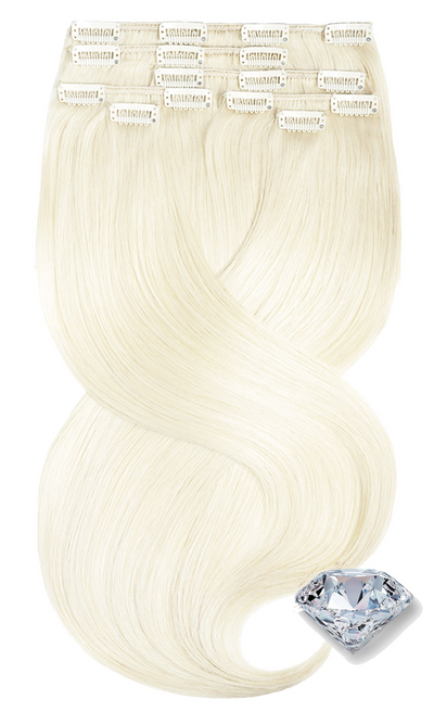 Remy Clip-in Hair Extensions - PURE DIAMONDS LINE Platinblond