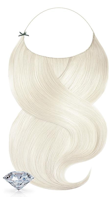 One piece halo hair extensions PURE DIAMONDS LINE Platinblond