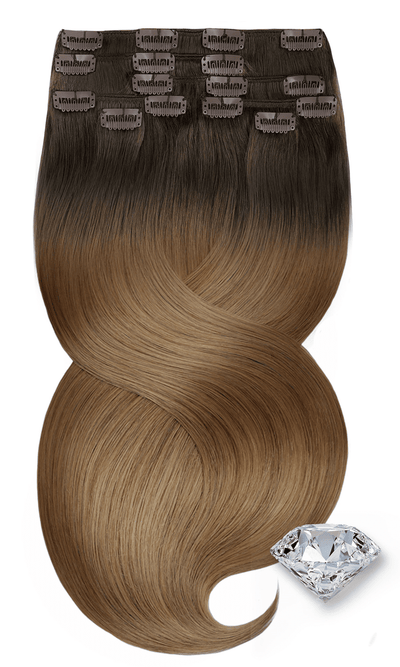 Ombre Rich Chocolate Clip-in Remy Hair Extensions