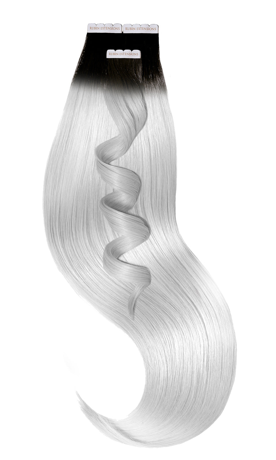 EXTENSION TAPE-IN CAPELLI VERI, Biondo Nero e Argento