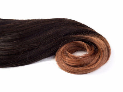 OMBRÉ LINE Schoko-Dunkelbraun & Natur Goldbraun Haarverlängerung 